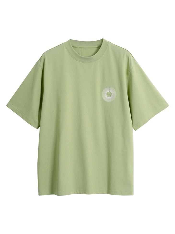 Khaki Oversized Fit Embroidered T-Shirt  |  Mens Tops Clothing Mens