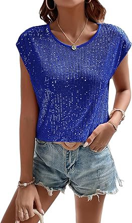 Navy Off Shoulder Sequin Top  |  Womens Blouses & Shirts Blouses & Shirts Blouses & Shirts