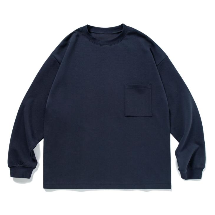 Navy Regular Fit Pocket Long Sleeve T-Shirt  |  Mens Tops Clothing Mens