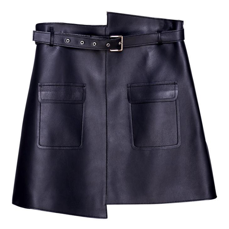 Petite Black Faux Leather Pocket Mini Skirt  |  Womens Skirts Clothing Skirts