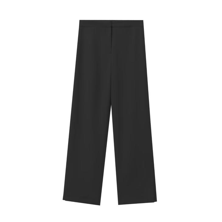 Petite Black Stitched Wide Leg Trousers  |  Womens Trousers Clothing Suits & Tailoring