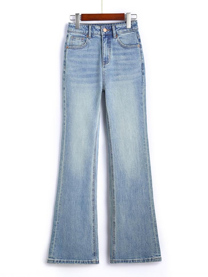 Petite Blue High Waisted Flared Jeans  |  Womens Jeans Clothing Jeans