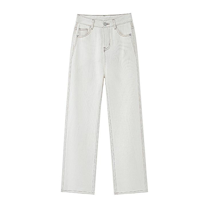 Petite Cream Low Rise Straight Fit Jeans  |  Womens Jeans Clothing Jeans