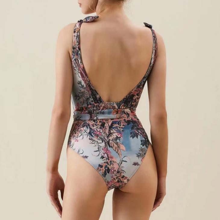 Pink Floral Structured Swimsuit  |  Womens Swimwear & Beachwear Clothing Swimwear & Beachwear