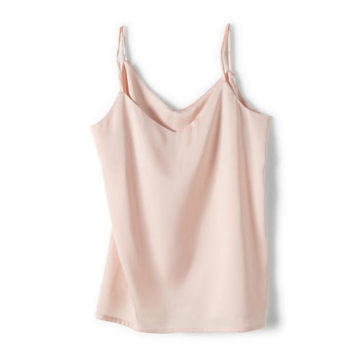 Pink Satin Cowl Neck Cami Top  |  Womens Tops & T-Shirts Clothing Tops & T-Shirts