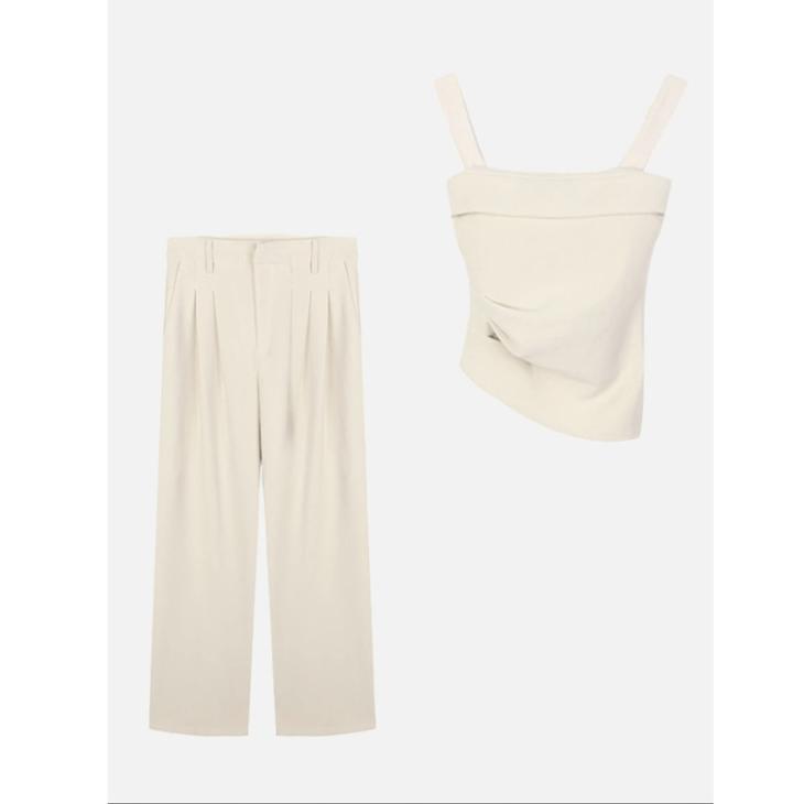 Pink Wide Leg Trousers  |  Womens Trousers Clothing Co-Ord Sets