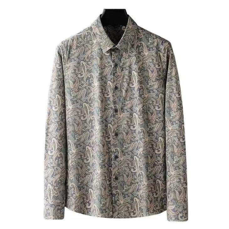 Plus Beige Paisley Metallic Shirt  |  Womens Tops & T-Shirts Blouses & Shirts Blouses & Shirts