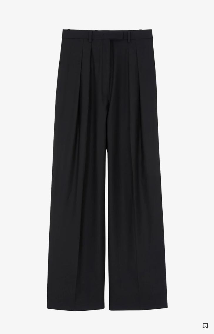 Plus Black Wide Leg Pleated Trousers  |  Womens Trousers Clothing Trousers