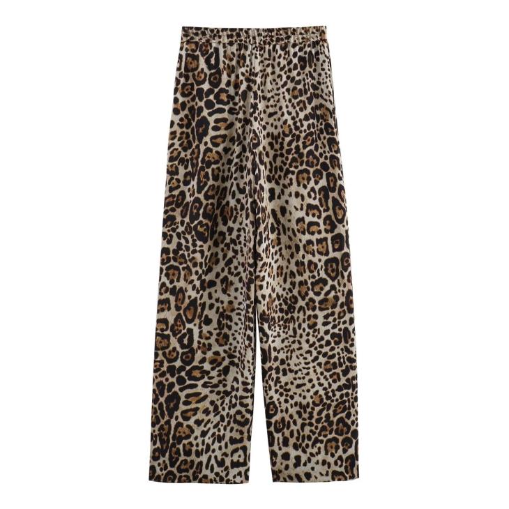 Plus Brown Leopard Print Wide Leg Trousers  |  Womens Co-Ord Sets Clothing Co-Ord Sets