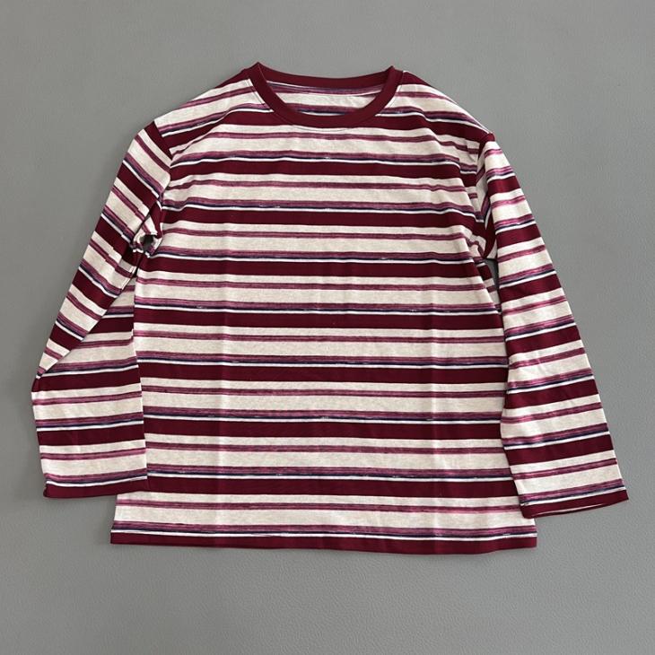 Red Stripe Ribbed Long Sleeve Baby T-Shirt  |  Womens Co-Ord Sets Clothing Co-Ord Sets