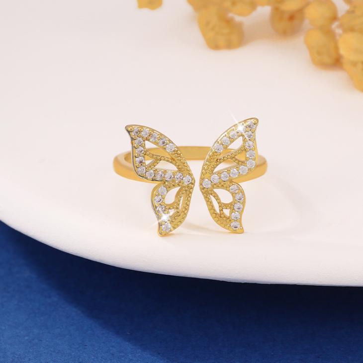 Rose Gold Butterfly Stud Earrings  |  Womens Jewellery Accessories Jewellery