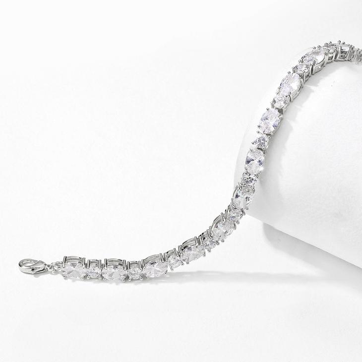 Silver Colour Diamante Bracelet  |  Mens Jewellery & Watches Accessories Jewellery & Watches