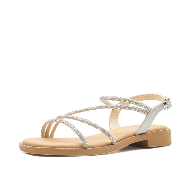 Silver Diamante Strappy Sandals  |  Womens Sandals Sandals Sandals