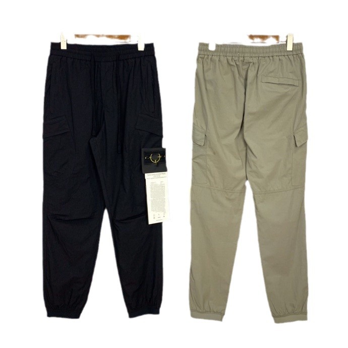 Stone Regular Fit Cuffed Cargo Trousers  |  Mens Trousers Cargos Cargos