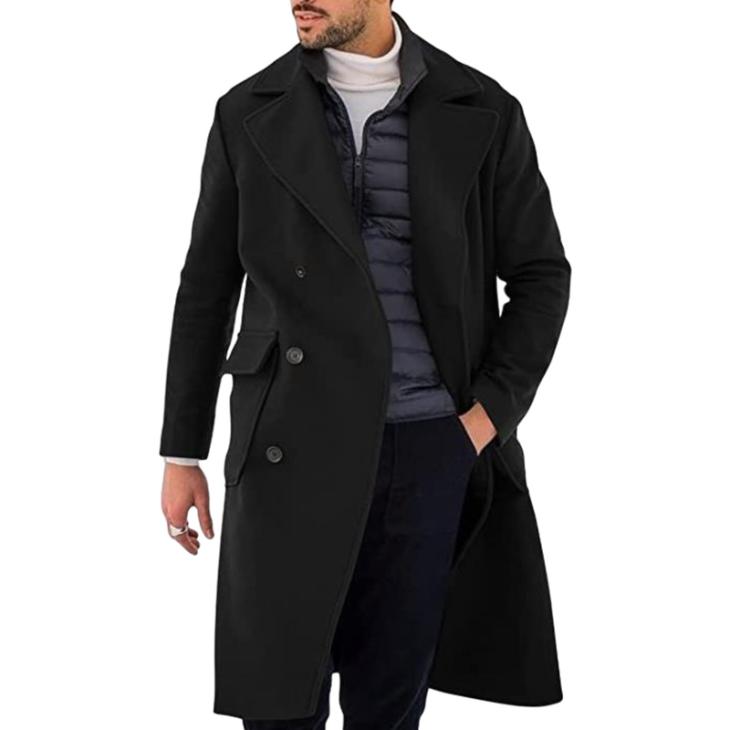 Stone Regular Fit Wool Blend Peacoat  |  Mens Coats & Jackets Clothing Coats & Jackets