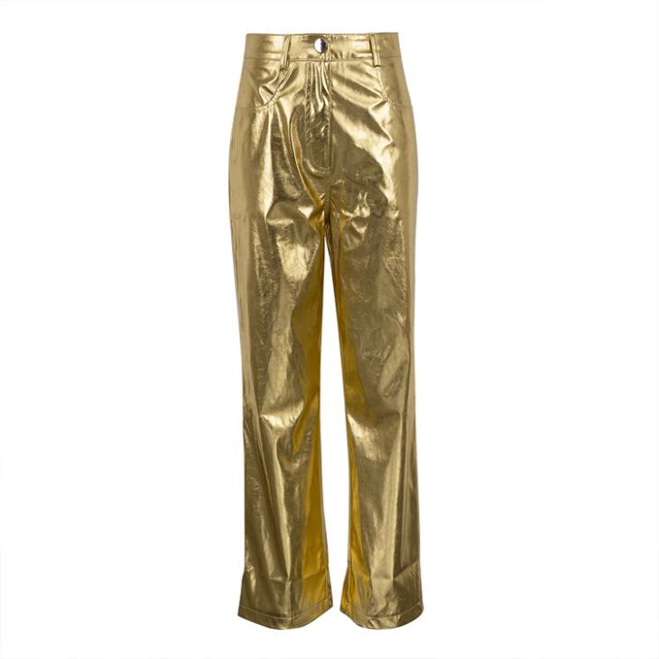 Straight Faux Leather Green Croc Trousers  |  Womens Trousers Clothing Trousers