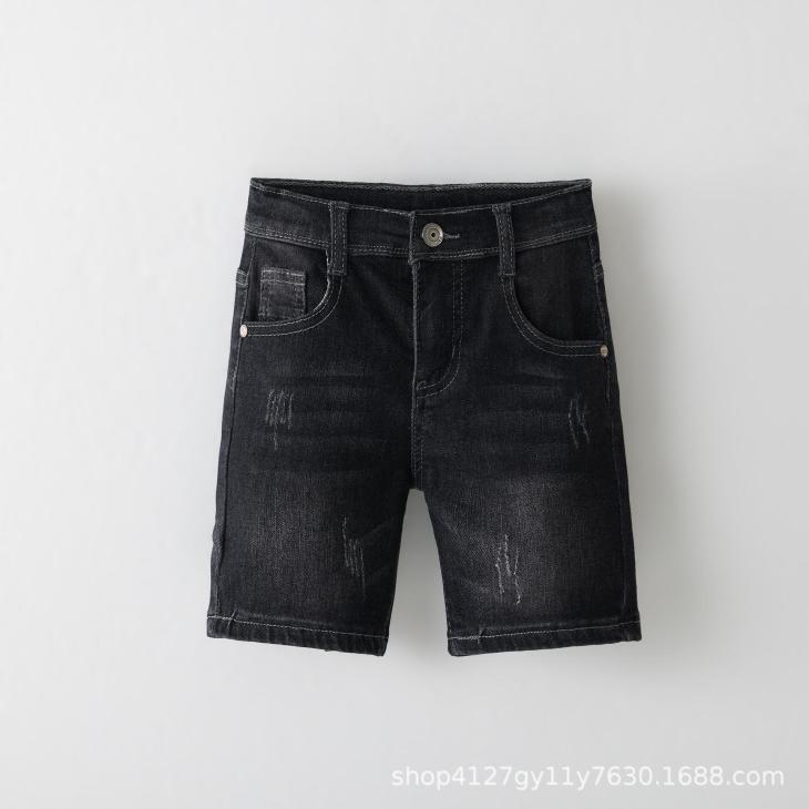 Washed Black Skinny Fit Ripped Denim Shorts  |  Mens Shorts Clothing Mens