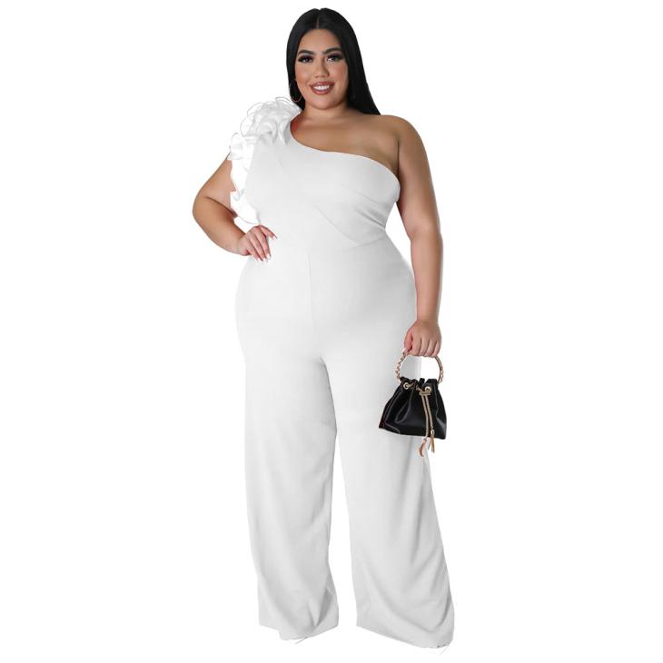 White Asymmetric Cape Jumpsuit  |  Womens Jumpsuits & Playsuits Clothing Dresses