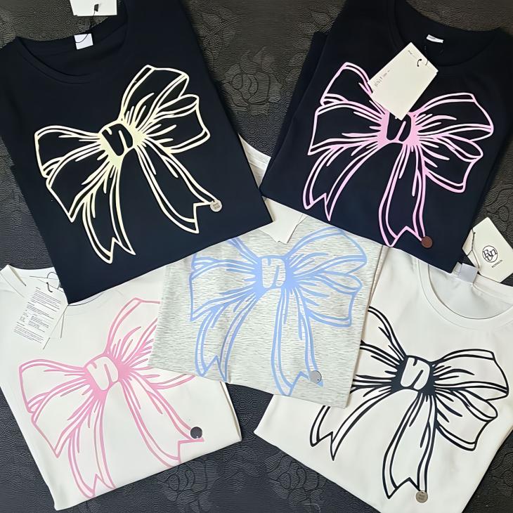 White Bow Graphic T-Shirt  |  Womens Tops & T-Shirts Clothing T-Shirts & Vests