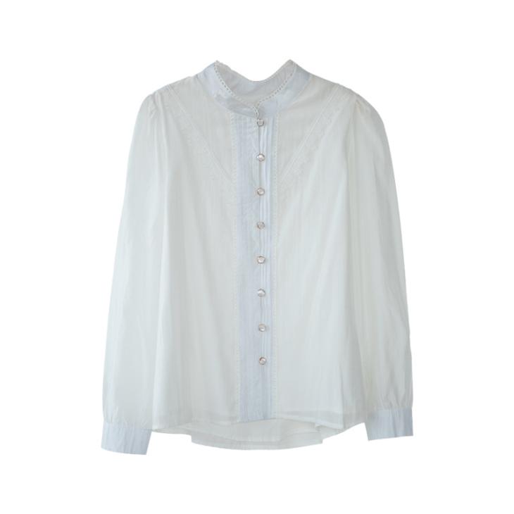 White Broderie Button Up Top  |  Womens Tops & T-Shirts Blouses & Shirts Blouses & Shirts