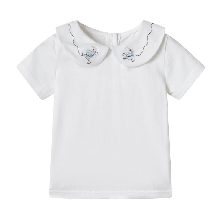 White Broderie Collar T-Shirt  |  Womens Tops & T-Shirts Clothing T-Shirts & Vests