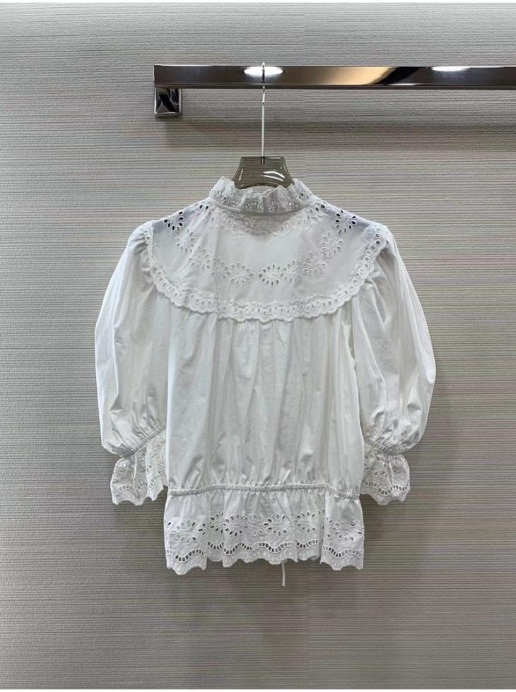 White Broderie Frill Blouse  |  Womens Tops & T-Shirts Blouses & Shirts Blouses & Shirts