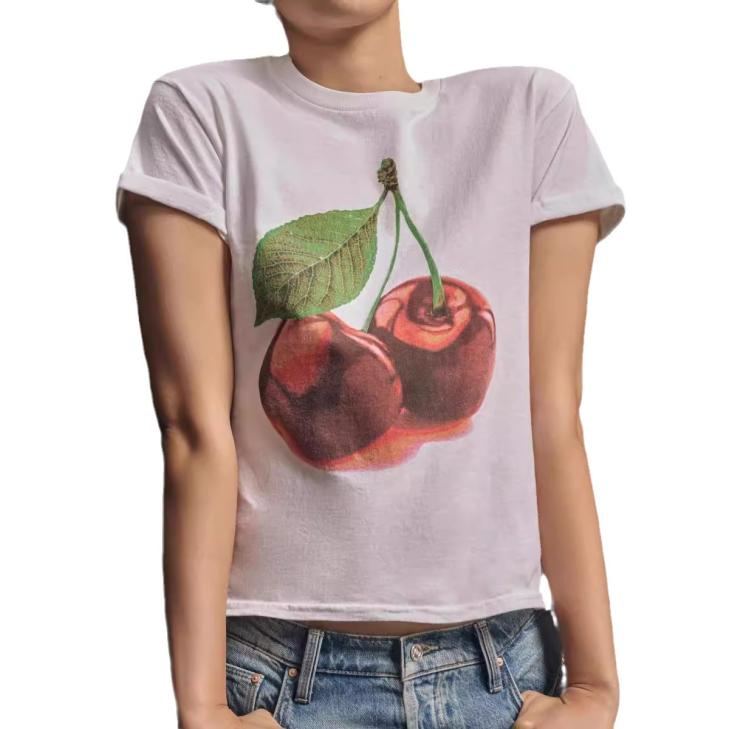 White Cherry Graphic Baby T-Shirt  |  Womens Tops & T-Shirts Clothing T-Shirts & Vests