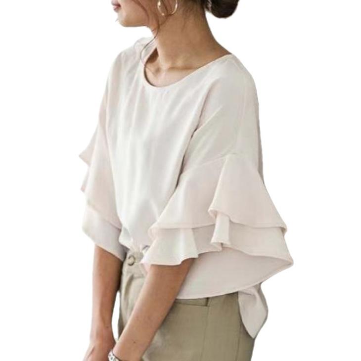 White Chiffon Frill Sleeve Blouse  |  Womens Blouses & Shirts Blouses & Shirts Blouses & Shirts