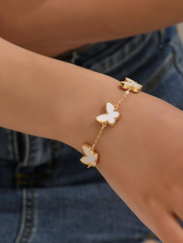 White Clover Charm Bracelet  |  Womens Jewellery Accessories Jewellery