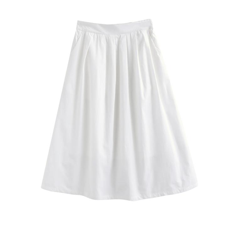 White Cotton Poplin Maxi Skirt  |  Womens Skirts Clothing Skirts