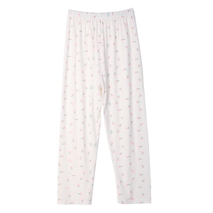 White Floral Print Joggers  |  Womens Trousers Clothing Co-Ord Sets