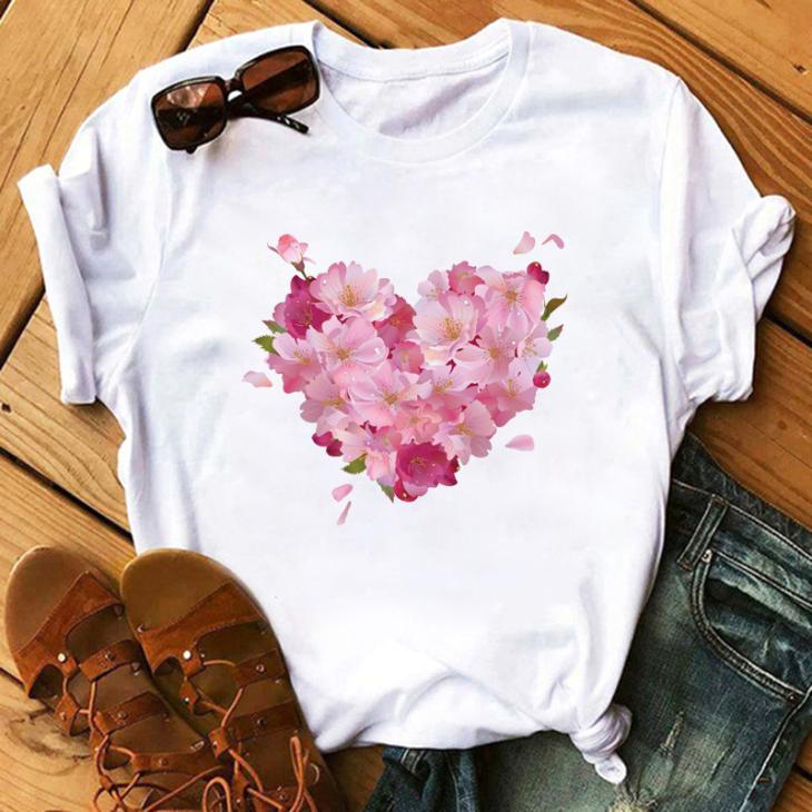 White Flower Graphic T-Shirt  |  Womens T-Shirts & Vests Clothing T-Shirts & Vests