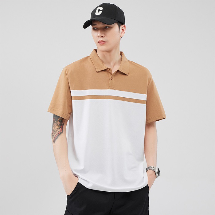 White Muscle Fit Colour Block Knit Polo Shirt  |  Mens Polo Shirts Clothing Mens