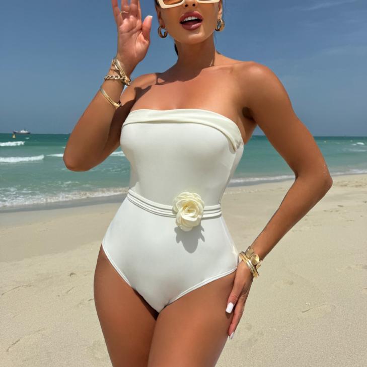 White One Shoulder Swimsuit  |  Womens Swimwear & Beachwear Clothing Swimwear & Beachwear