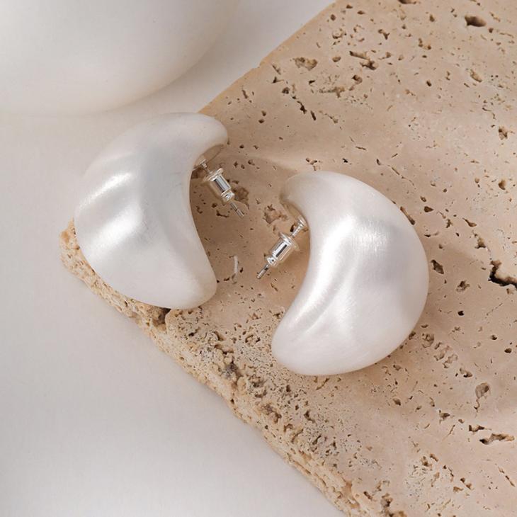 White Pearl Drop Stud Earrings  |  Womens Jewellery Accessories Jewellery