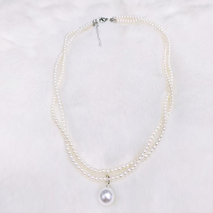 White Pearl Pendent Adjustable Necklace  |  Womens Jewellery Accessories Jewellery