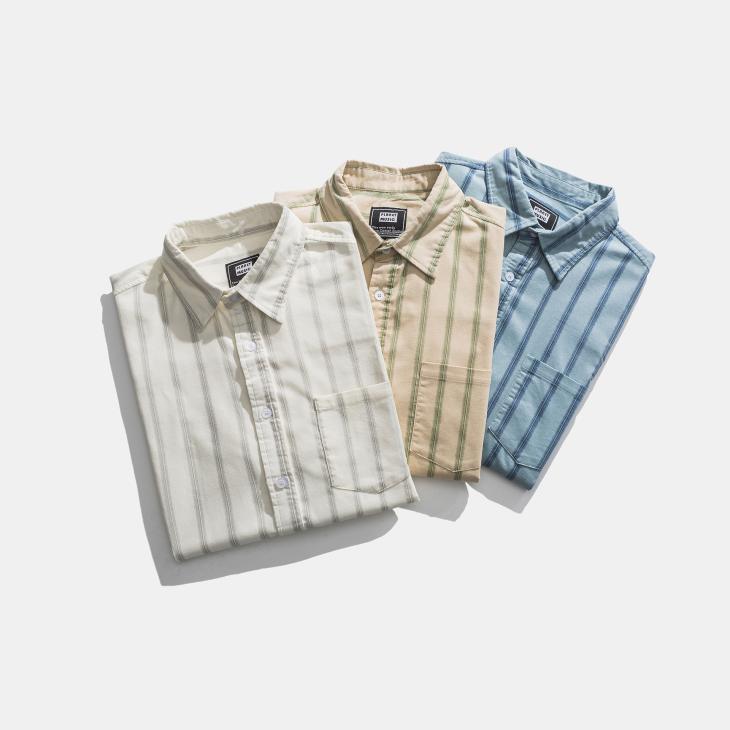 White Regular Fit Linen Blend Stripe Shirt  |  Mens Shirts Clothing Mens