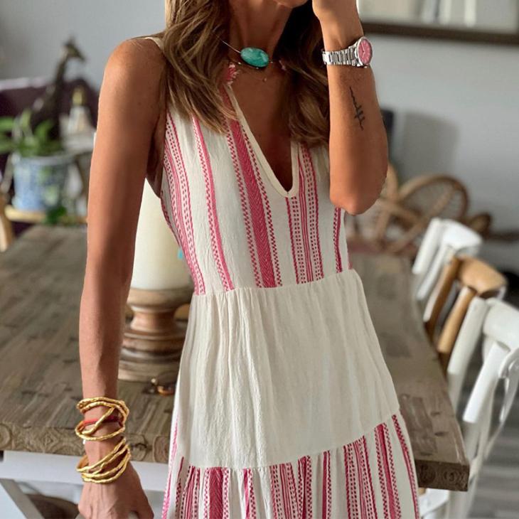 White Stripe Beach Maxi Dress  |  Womens Swimwear & Beachwear Clothing Swimwear & Beachwear