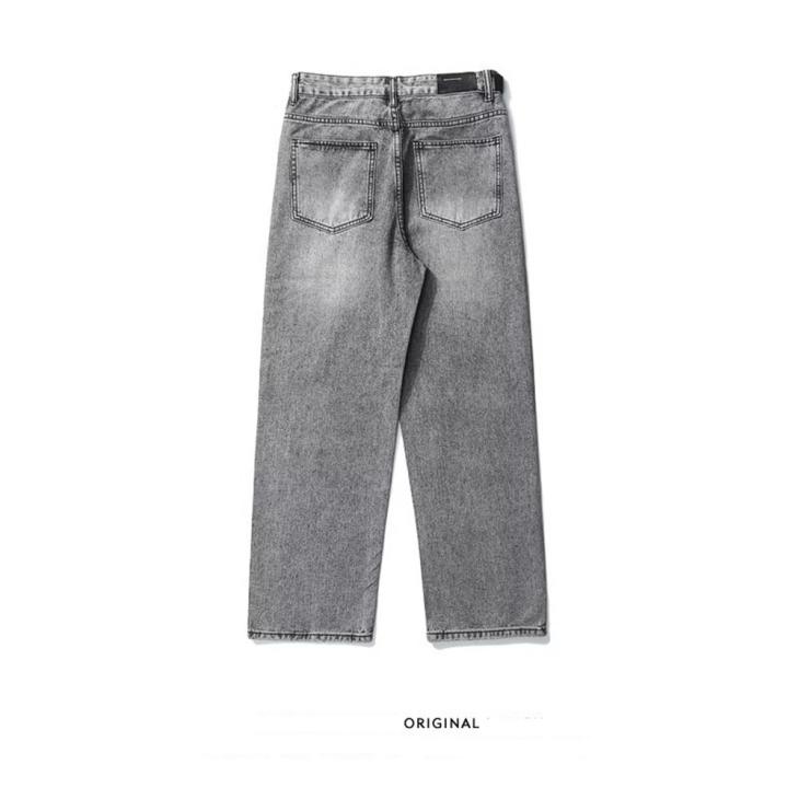 Washed Grey Loose Fit Jeans  |  Mens Jeans Clothing Jeans