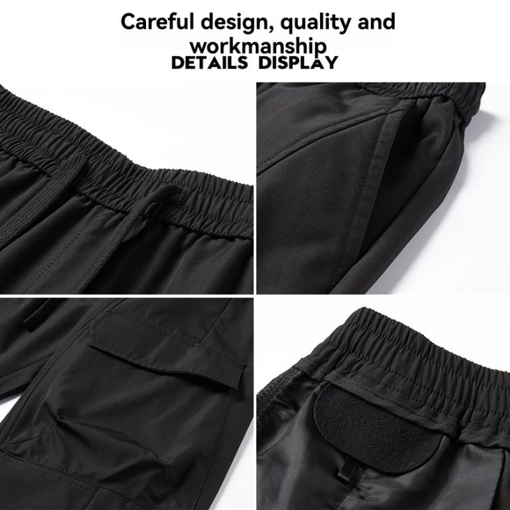 Black Regular Fit Cargo Trousers  |  Mens Trousers Cargos Cargos