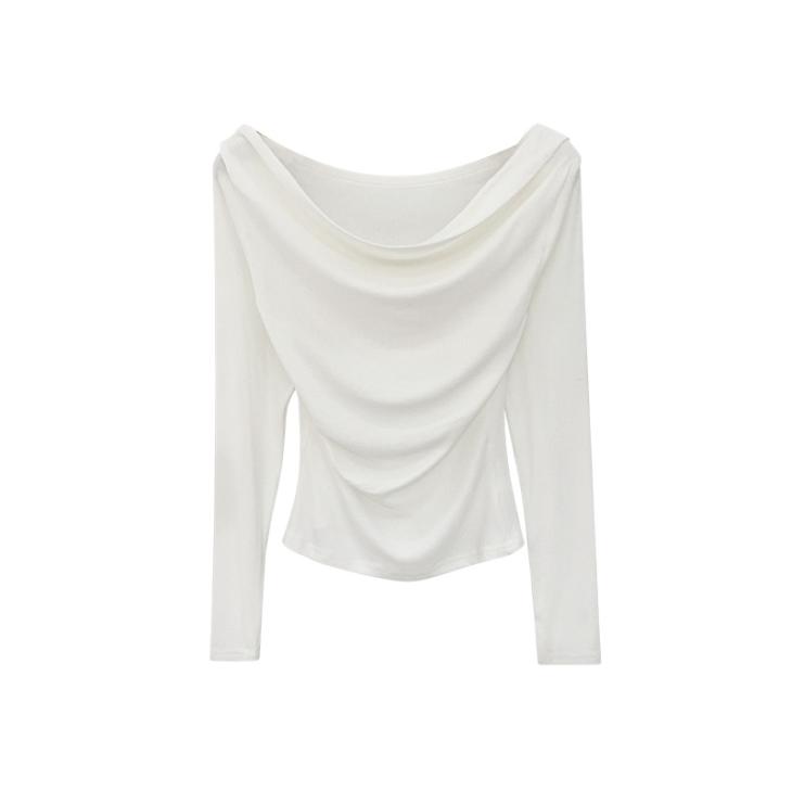 Cream Drape Off Shoulder Bodysuit  |  Womens Tops & T-Shirts Clothing Tops & T-Shirts