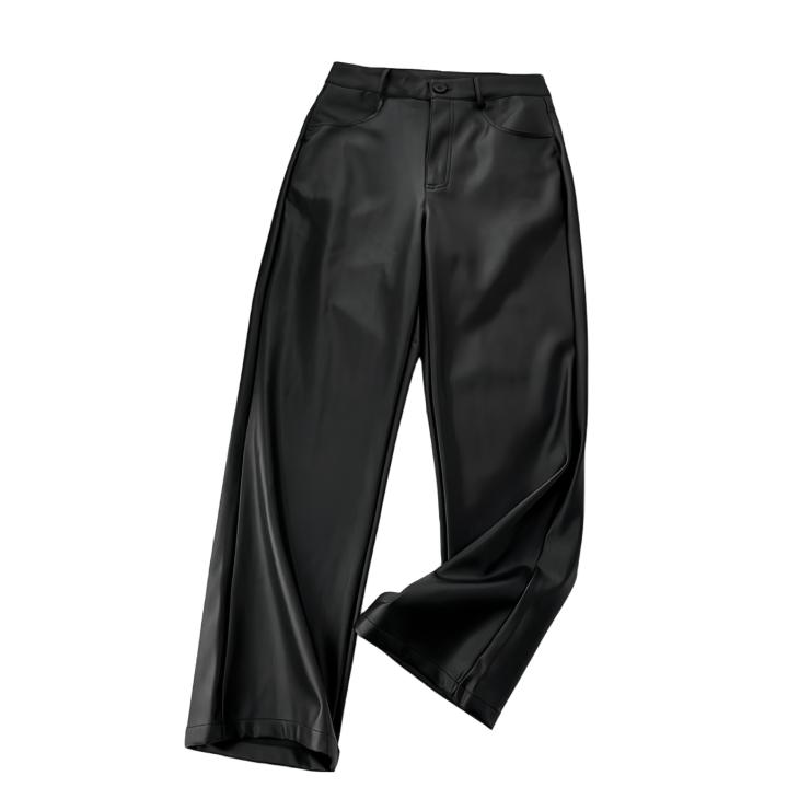 Petite Black Faux Leather Cropped Trousers  |  Womens Trousers Clothing Trousers